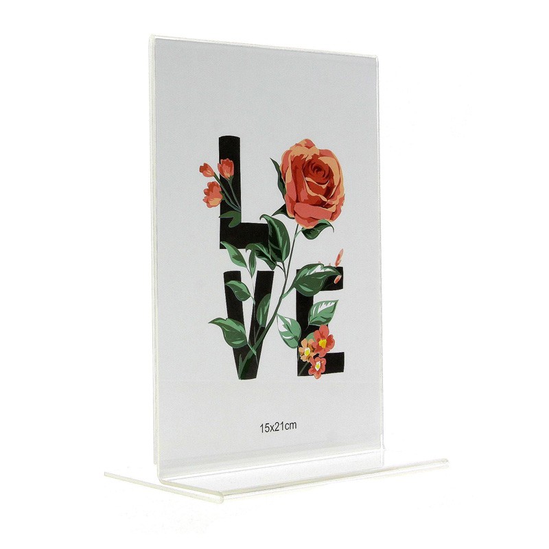 Rama transparenta tip suport, forma T, format 15 x 21 cm, plexiglas - imagine 5